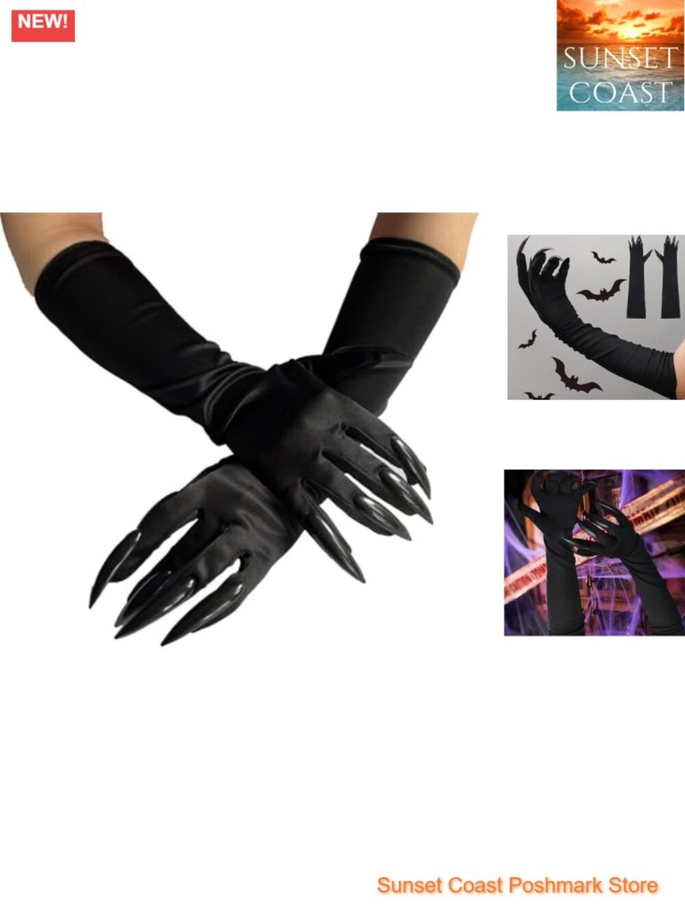 Long Paw Gloves Scary Nails Elastic Knitted Ghost Cat Claw Cosplay